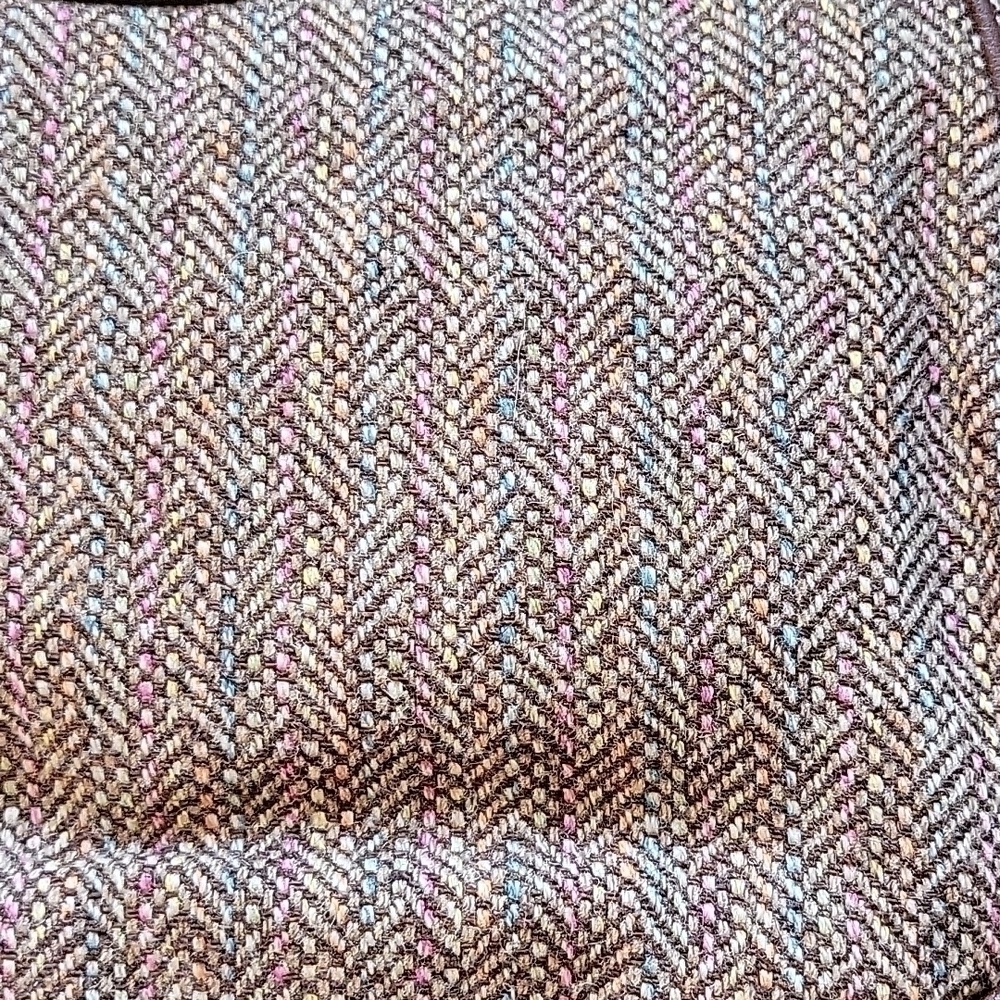 Liz CLAIBORNE brown cloth wool leather shoulder bag purse.  Excellent condition! - Picture 3 of 14